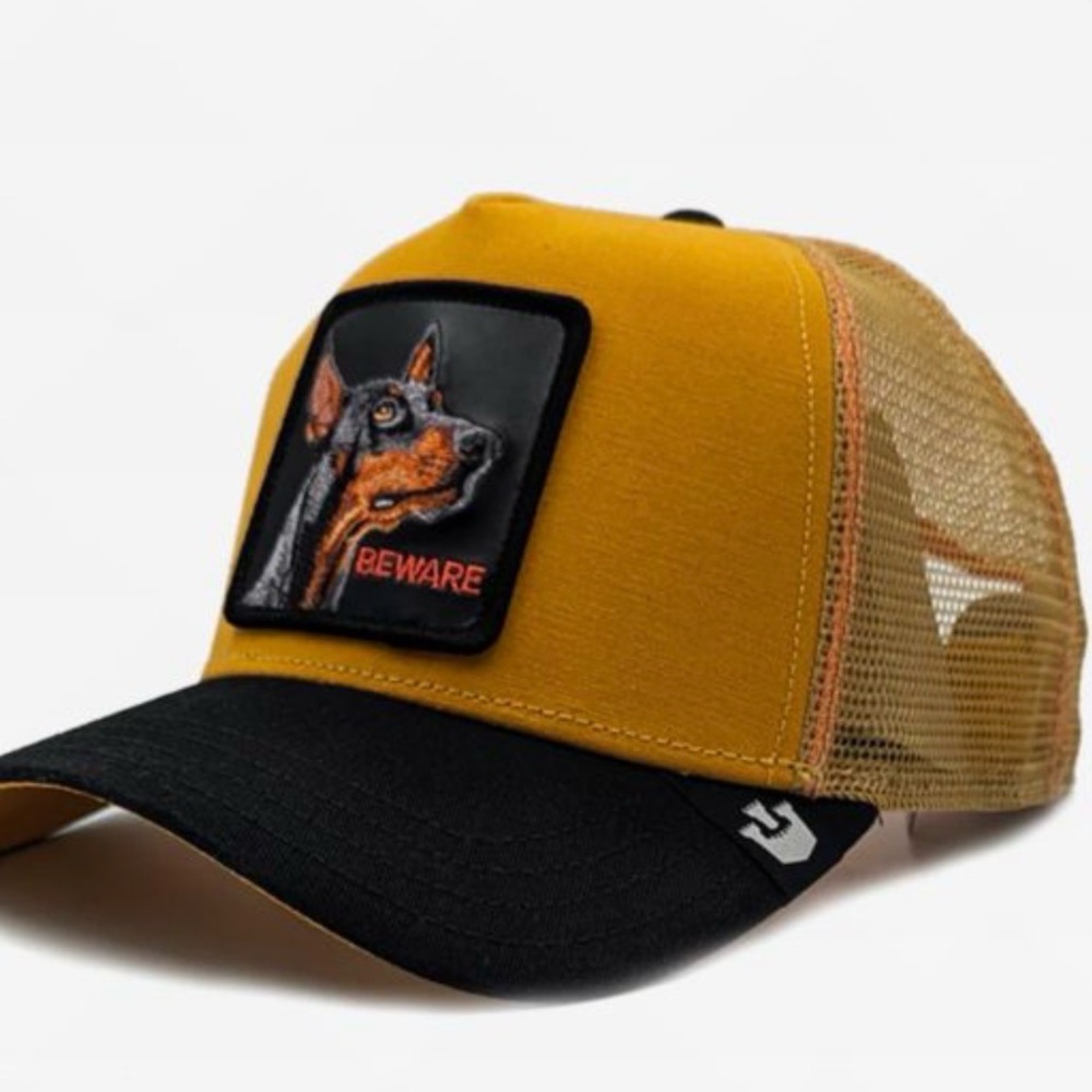 Goorin Bros -Beware- Yellow and Black Dog Patch Cap
